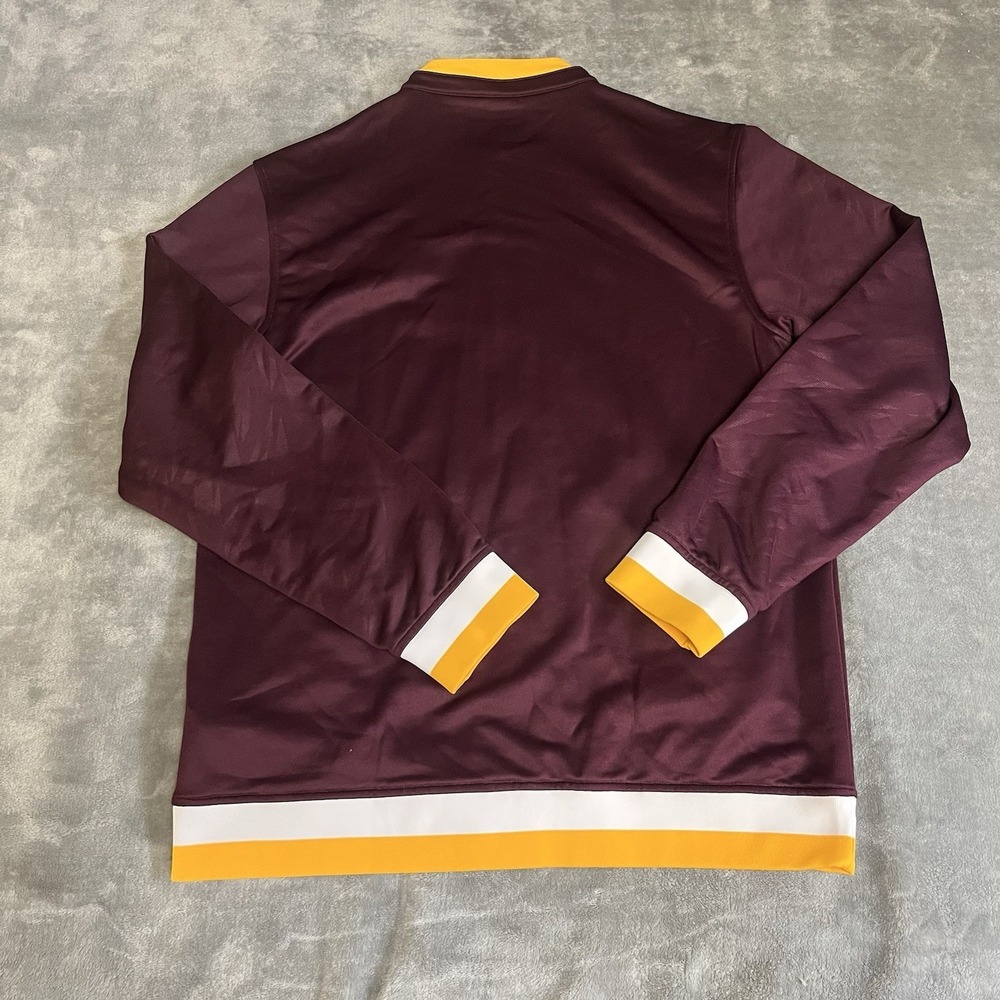 Adidas Track Jacket Mens Medium Maroon CMU Chippewas Climalite Full Zip M90630 - Picture 2 of 7